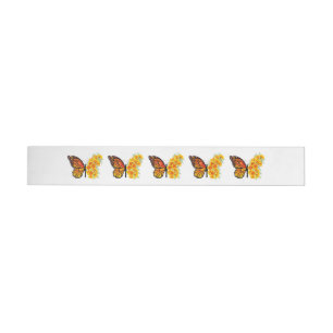 Bande Pour Adresse Flower Butterfly with Yellow California Poppy