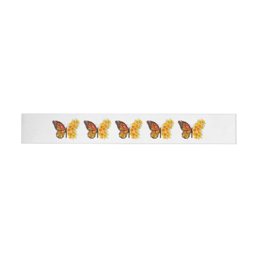 Bande Pour Adresse Flower Butterfly with Yellow California Poppy (Individual)
