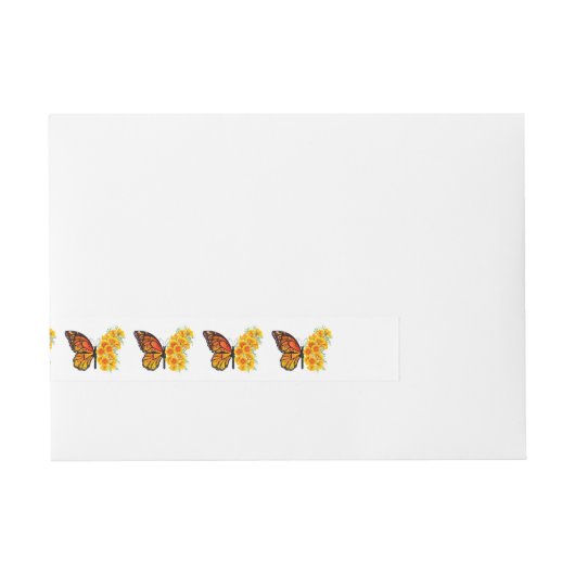 Bande Pour Adresse Flower Butterfly with Yellow California Poppy (Devant)