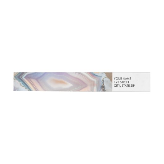 Bande Pour Adresse Geode Crystal Wedding Photo Wrap Around Label  (Individual)