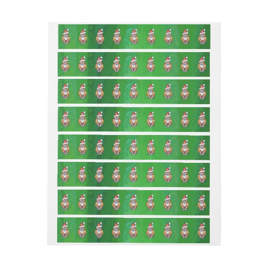 Bande Pour Adresse Ginger Chat Noël Sur Vert (Feuille)