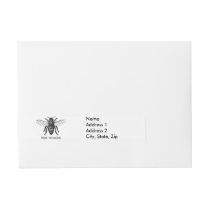 Bande Pour Adresse Illustration de l'abeille du travailleur vintage
