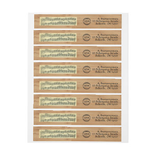 Bande Pour Adresse International en bois de regard de manuscrit de