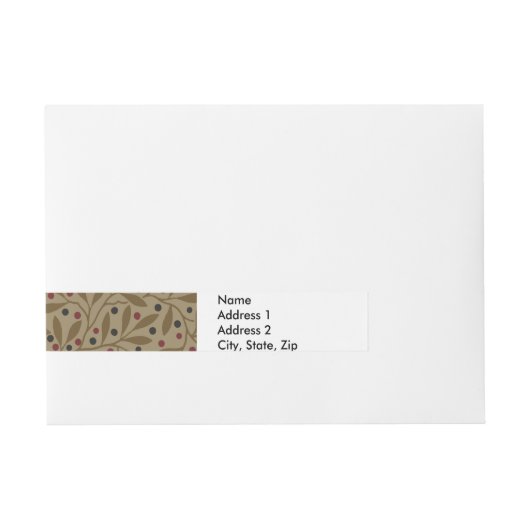Bande Pour Adresse Leaf Berry Classique Colorful Art Motif (Devant)