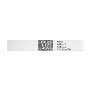 Bande Pour Adresse Lettre W Médiévale Monogramme Art Nouveau