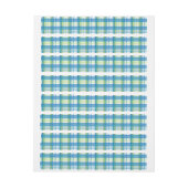 Bande Pour Adresse Madras Plaid Green et Blue (Feuille)
