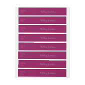 Bande Pour Adresse Mariage Moderne Simple Bordeaux Foncé (Feuille)