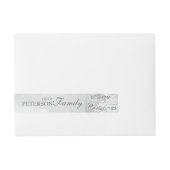 Bande Pour Adresse Marry Christmas Silver Text & Bokeh Arrière - plan (Devant)