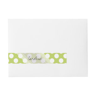 Bande Pour Adresse Monogramme Lime Green Blanc Motif de Pointe tendan
