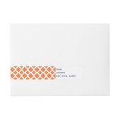 Bande Pour Adresse Monogramme Orange et Royal Blue Quatrefoil (Devant)