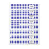 Bande Pour Adresse Motif blanc de guingan de bleu marine (Feuille)