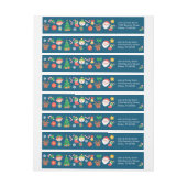 Bande Pour Adresse Motif de Noël joyeux sur bleu (Feuille)