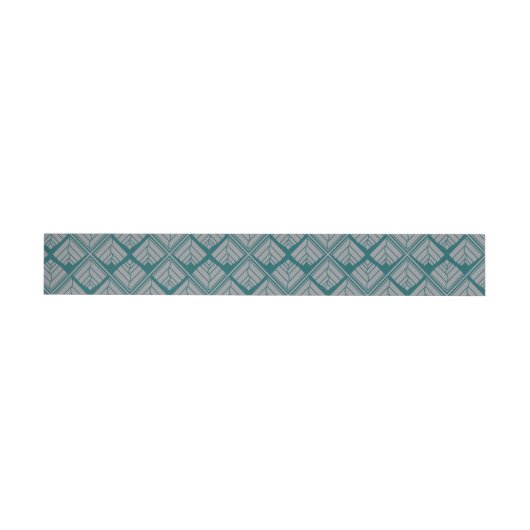 Bande Pour Adresse Motif feuille carré Turquoise neutre (Individual)