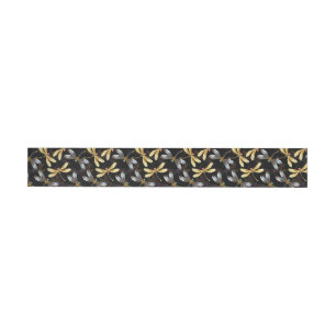 Bande Pour Adresse Motif sans couture avec libellules d'or