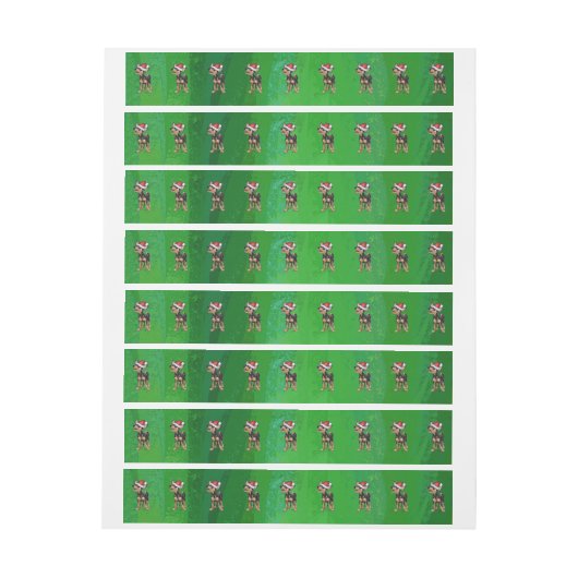Bande Pour Adresse Noël Chihuahua sur vert (Feuille)
