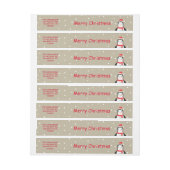 Bande Pour Adresse Petit pingouin mignon "Joyeux Noël " de Noël (Feuille)