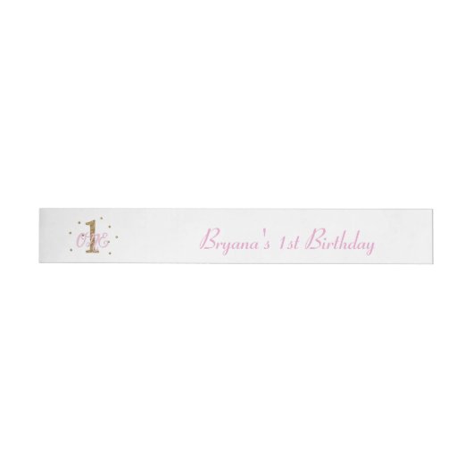 Bande Pour Adresse Pink & Gold Girls ONE 1er anniversaire (Individual)