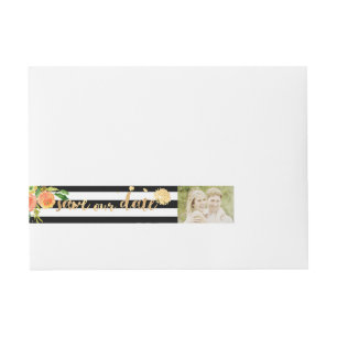 Bande Pour Adresse PixDezines aquarelle/floral/rayure/or