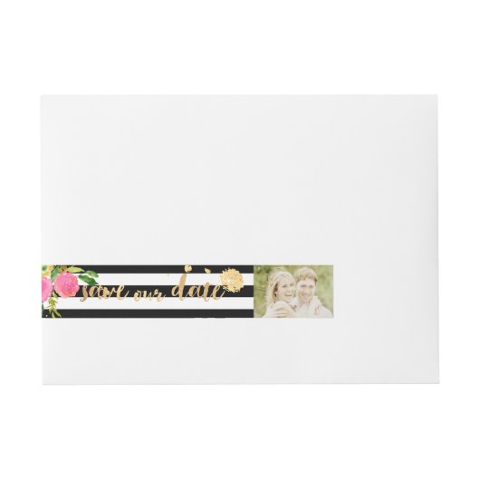 Bande Pour Adresse PixDezines aquarelle/florale/striée/or (Devant)