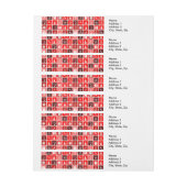 Bande Pour Adresse Red Christmas Holiday Cute Tree Reinder (Feuille)