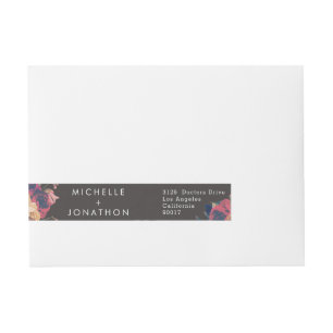 Bande Pour Adresse Rose foncé Botanique Mariage pied