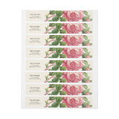 Bande Pour Adresse Rose Vintage peint Mariage Boho (Feuille)