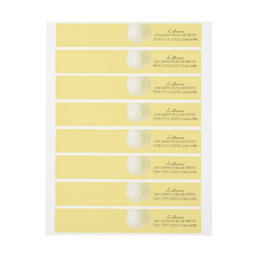 Bande Pour Adresse Sable Dollar Plage Jaune (Feuille)