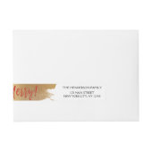 Bande Pour Adresse Soyez Merry Gold Foil et Red Christmas Script (Devant)