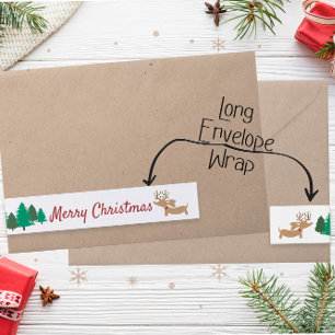 Bande Pour Adresse Sticker d'enveloppe Dachshund Christmas Doxie