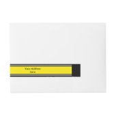 Bande Pour Adresse STRIPES SPORTIVES - Jaune noir blanc + votre texte (Devant)