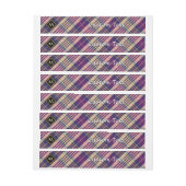 Bande Pour Adresse Tartan mauve, or et bleu (Feuille)