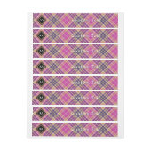 Bande Pour Adresse Tartan rose, or et bleu (Feuille)