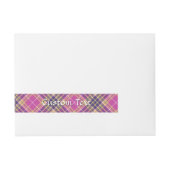 Bande Pour Adresse Tartan rose, or et bleu (Devant)