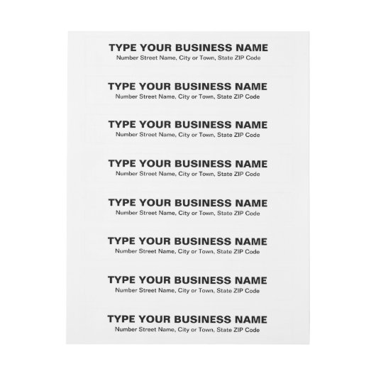 Bande Pour Adresse Textes simples Affaires blanches (Feuille)