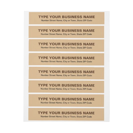 Bande Pour Adresse Textes simples Commerce Brown léger (Feuille)
