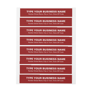Bande Pour Adresse Textes simples Rouges Business Envelopper autour d