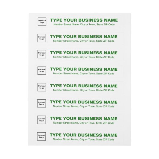 Bande Pour Adresse Textes verts d'affaires sur blanc (Feuille)