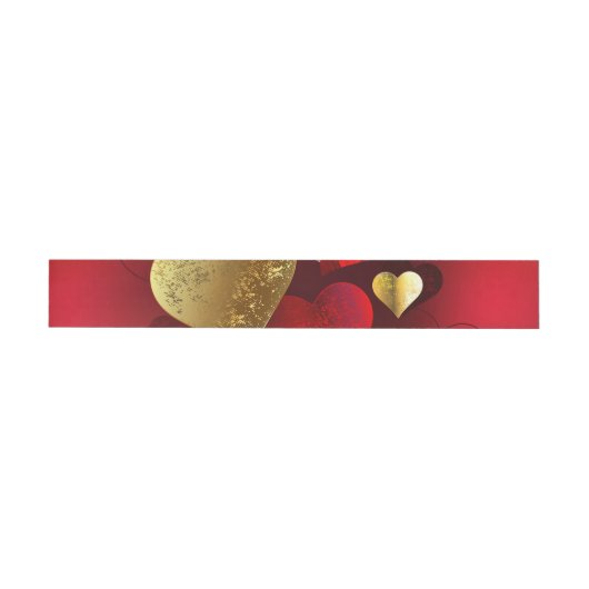 Bande Pour Adresse Valentines dorées et rouges (Individual)