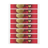 Bande Pour Adresse Valentines dorées et rouges (Feuille)