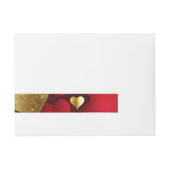 Bande Pour Adresse Valentines dorées et rouges (Devant)