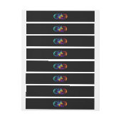 Bande Pour Adresse Vibrant infinity with rainbow butterfly on black (Feuille)