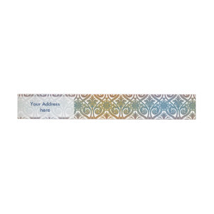 Bande Pour Adresse Vintage Damask Contour Wallpaper - bleu violet rou