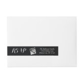 Bande Pour Adresse Votre photo Mariage RSVP Black (Devant)