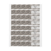 Bande Pour Adresse Zebra raye une texture transparente + vos idées (Feuille)