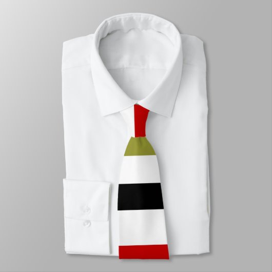 bande rétro noir, rouge, cravate d'olive (Attaché)