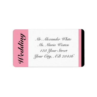 Bande rose avec Étiquettes de adresse Mariages noi