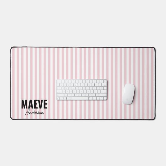 Bande rose et blanc personnalisées moderne élégant (Clavier et souris)