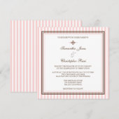 Bande rose pâle Invitations de mariage (Devant / Derrière)