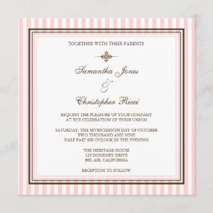 Bande rose pâle Invitations de mariage