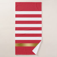 Bande rouge et blanche or accent